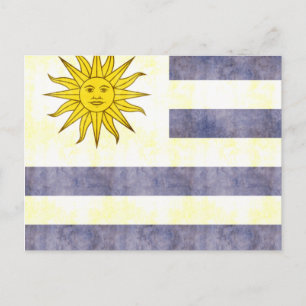 Postal Bandera Uruguay retro vintage