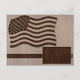 Postal Bandera USA de cuero suave