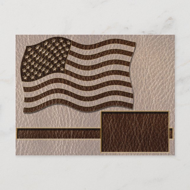 Postal Bandera USA de cuero suave (Anverso)
