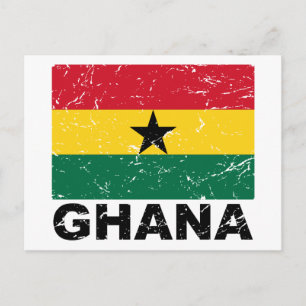 Postal Bandera Vintage de Ghana