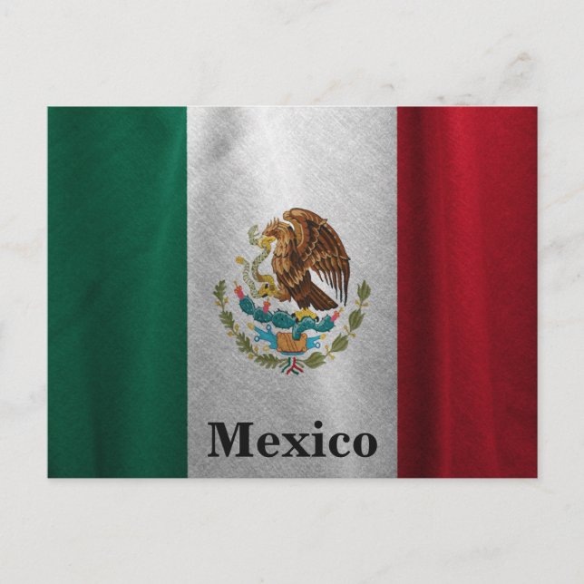 Postal Bandera Vintage de México Viajes Turismo (Anverso)