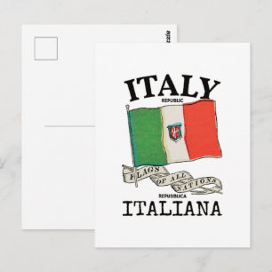Postal Bandera vintage del país Italia