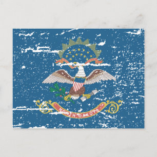 Postal Bandera Vintage NORTH DAKOTA
