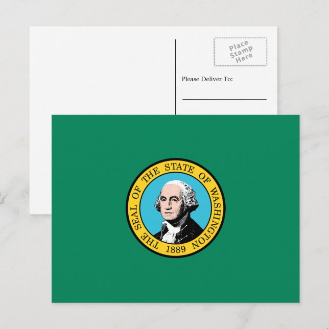 Postal Bandera washingtoniana, Bandera de Washington (Anverso / Reverso)