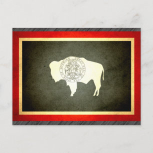 Postal Bandera Wyoming besada por el sol