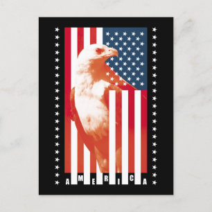 Postal Bandera y águila de los Estados Unidos