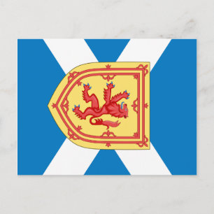 Postal Bandera y armas reales de Escocia