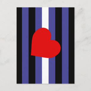 Postal Bandera y corazón del orgullo de cuero