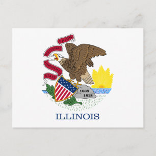 Postal Bandera y foco de Illinois