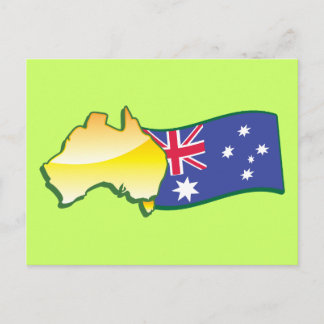 Postal Bandera y mapa australianos