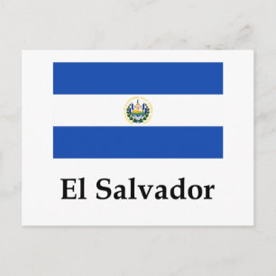 Postal Bandera y nombre de El Salvador