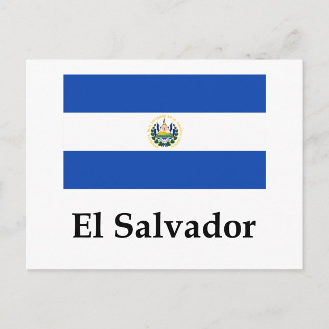 Postal Bandera y nombre de El Salvador (Anverso)
