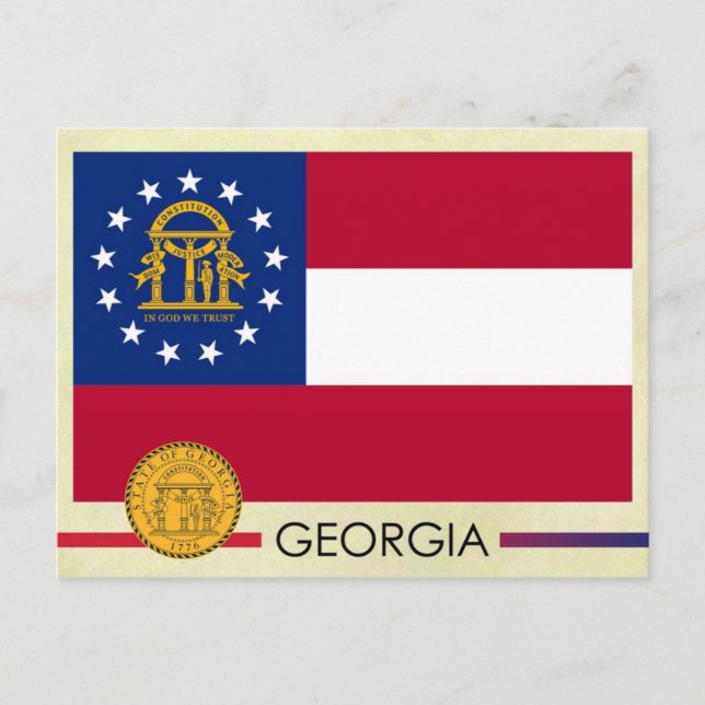 Postal Bandera y precinto del Estado de Georgia (Anverso)