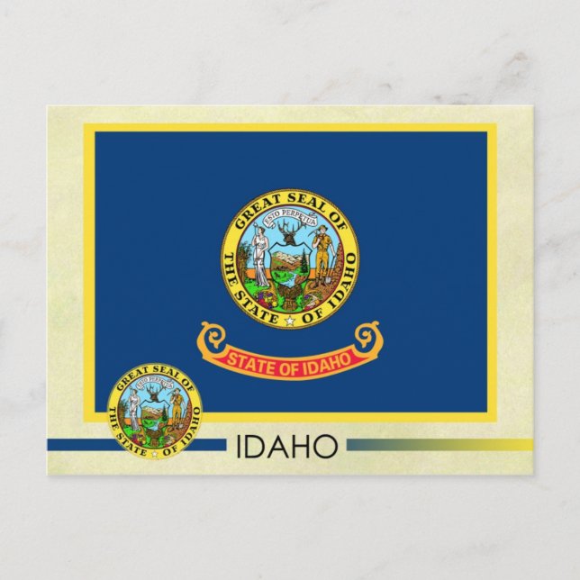 Postal Bandera y precinto del Estado de Idaho (Anverso)