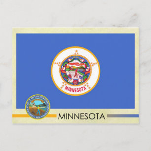 Postal Bandera y precinto del Estado de Minnesota