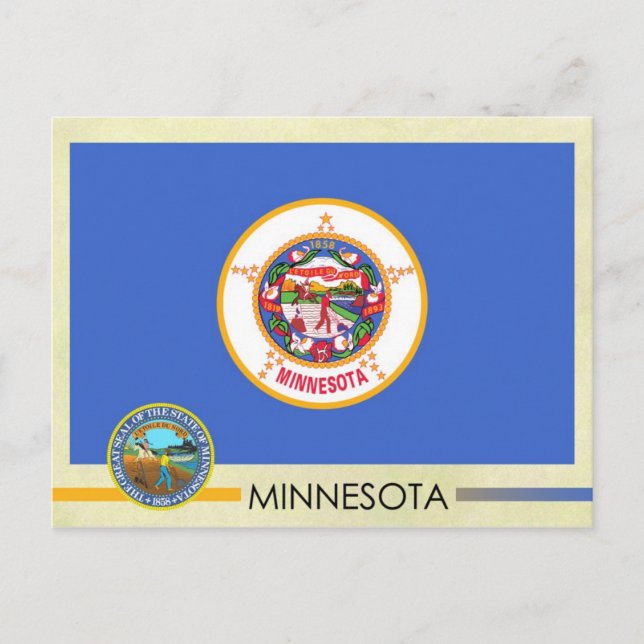 Postal Bandera y precinto del Estado de Minnesota (Anverso)