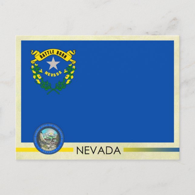 Postal Bandera y precinto del Estado de Nevada (Anverso)