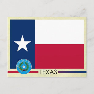 Postal Bandera y Sello del Estado de Texas