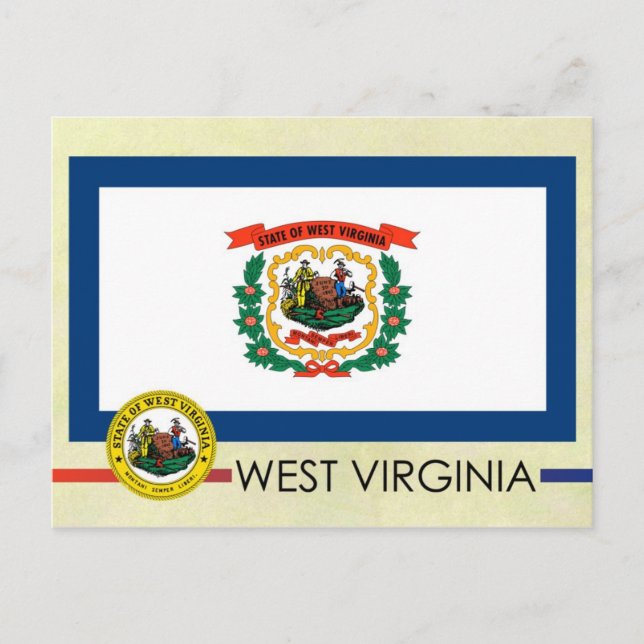 Postal Bandera y sello del estado de Virginia Occidental (Anverso)