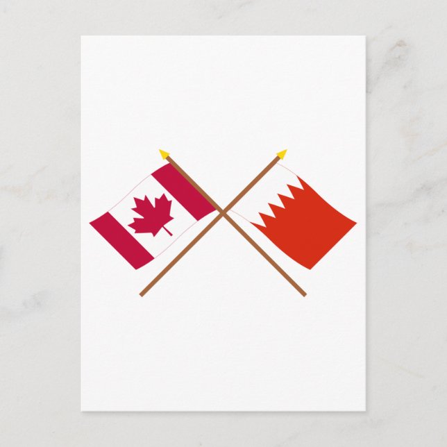 Postal Banderas cruzadas de Canadá y Bahréin (Anverso)