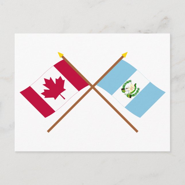 Postal Banderas cruzadas de Canadá y Guatemala (Anverso)