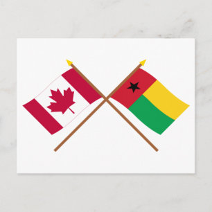 Postal Banderas cruzadas de Canadá y Guinea-Bissau