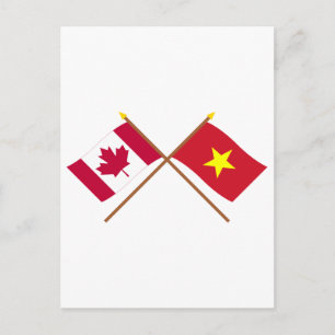 Postal Banderas cruzadas de Canadá y Vietnam
