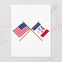 Banderas cruzadas de Estados Unidos e Iowa