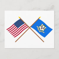 Banderas cruzadas de Estados Unidos y Connecticut