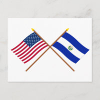 Banderas cruzadas de Estados Unidos y El Salvador