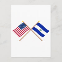 Banderas cruzadas de Estados Unidos y El Salvador