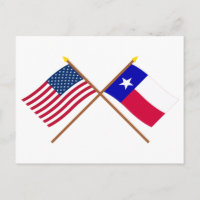 Banderas cruzadas de Estados Unidos y Texas