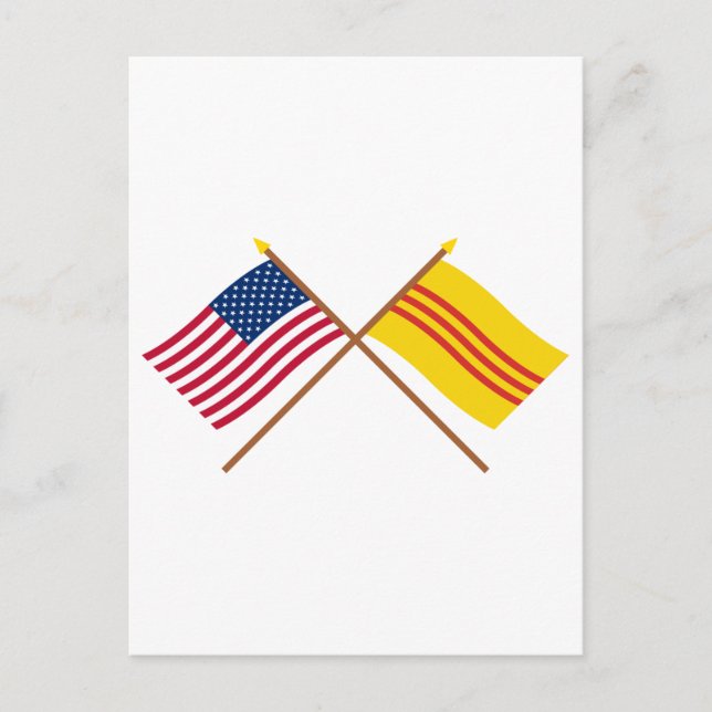 Postal Banderas cruzadas de Estados Unidos y Vietnam del  (Anverso)
