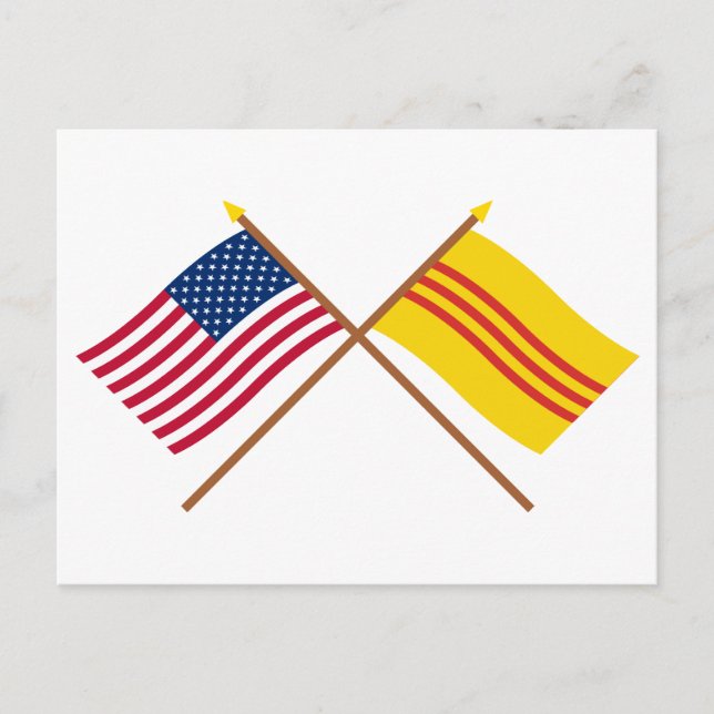 Postal Banderas cruzadas de Estados Unidos y Vietnam del  (Anverso)