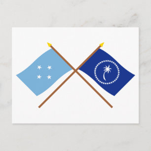 Postal Banderas cruzadas de Micronesia y Chuuk