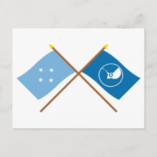 Postal Banderas cruzadas de Micronesia y Yap