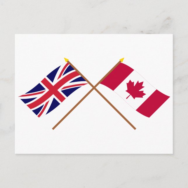 Postal Banderas cruzadas del Reino Unido y Canadá (Anverso)