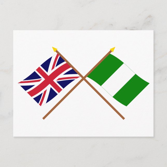 Postal Banderas cruzadas del Reino Unido y Nigeria (Anverso)