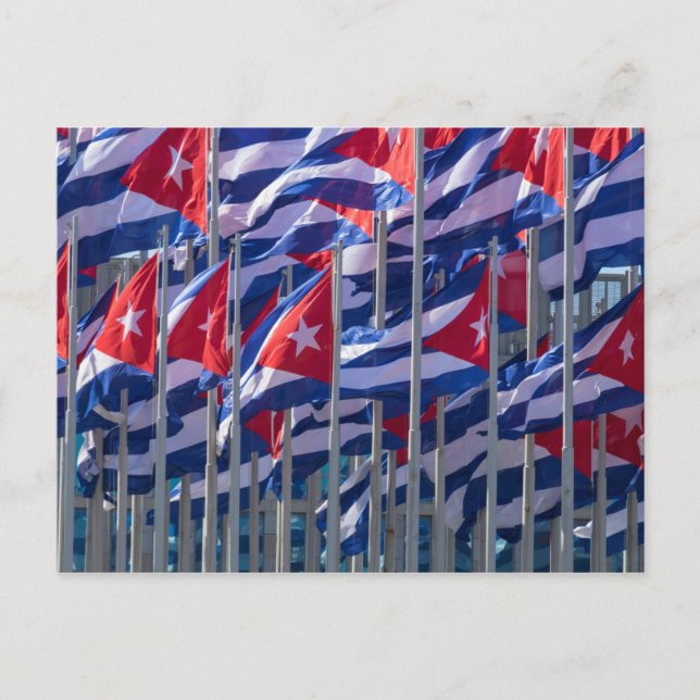 Postal Banderas cubanas, La Habana, Cuba (Anverso)