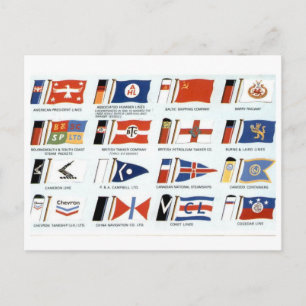 Postal Banderas de Casa de la Compañía de Navegación Amer