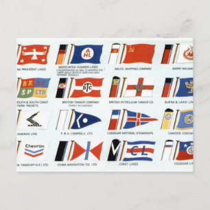 Postal Banderas de Casas de Compañías de Navegación Ameri
