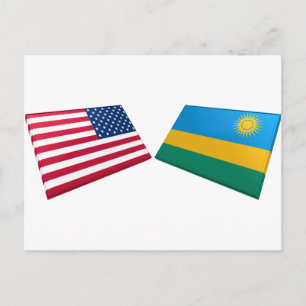 Postal Banderas de Estados Unidos y Ruanda
