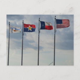 Postal Banderas de Ft Worth, Dallas, Texas State y US Fla