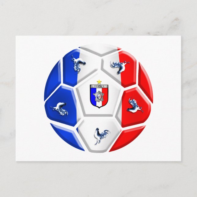 Postal Banderas de fútbol modernas de Francia (Anverso)