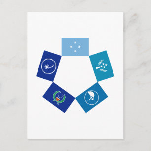 Postal Banderas de Micronesia y sus Estados