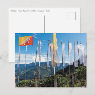 Postal Banderas de oración en las montañas del este de Bu