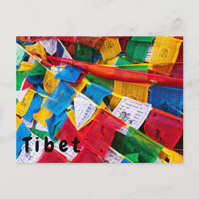 Postal Banderas de oración tibetana coloridas - Tíbet (Anverso)