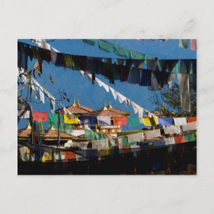 Postal Banderas de oración y chortens