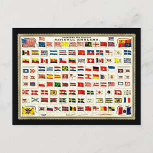 Postal Banderas de países - Gráfico de cosecha