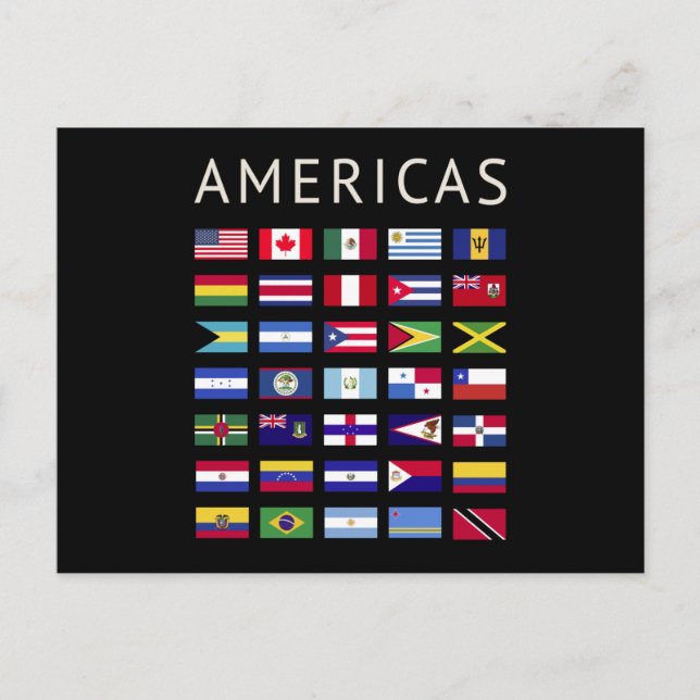 Postal Banderas del país América Banderas nacionales Amér (Anverso)